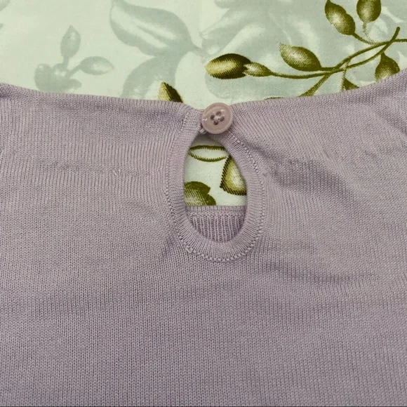 Talbots Size MP Lilac Short Sleeve Blouse - Picture 6 of 8